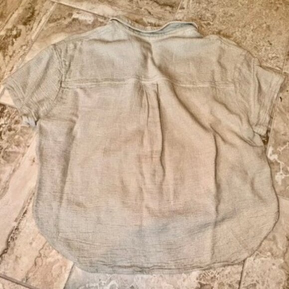 Madewell Light Tan Button-Up Crop Top - Picture 7 of 7